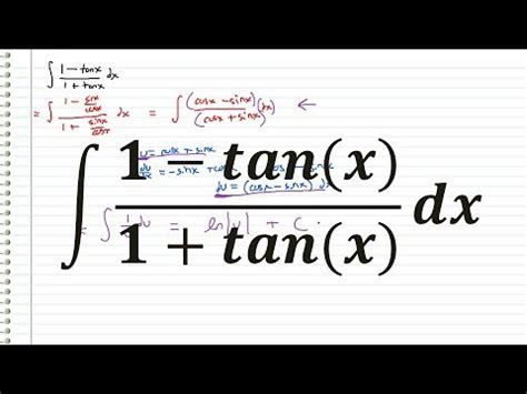 integral of tanx-1/tanx+1